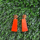 Mia Mini Earrings - Orange Glitter // Game Day