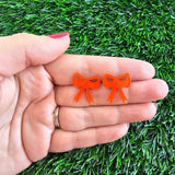 Bow Studs - Orange Glitter // Game Day