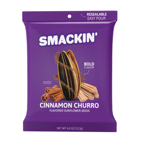 SMACKIN' Cinnamon Churro Sunflower Seeds Case of 12 (4 oz)